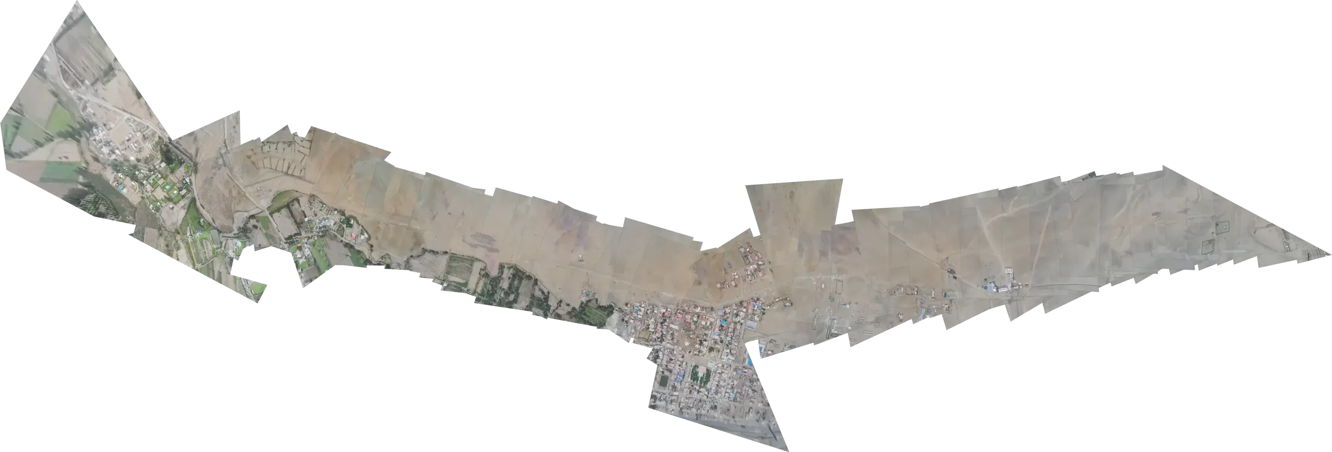 The mosaic of a flight almost in the dark, with light on a single section